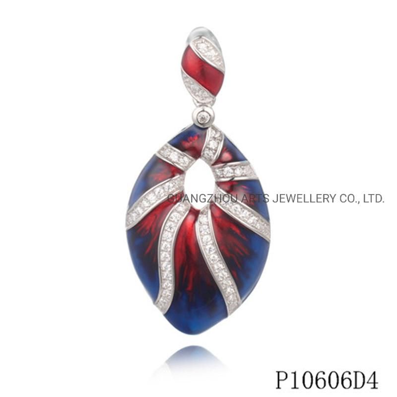 Wholesale 925 Sterling Silver Drop Shaped Gradient Ramp Enamel Pendant