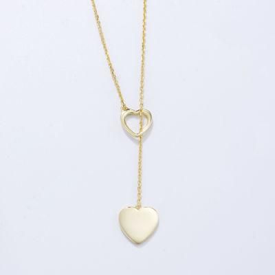 Heart Shaped Unique Necklace Wedding Luxury Adjustable Forever Love Pendant 14K Gold Plated Birthday Christmas