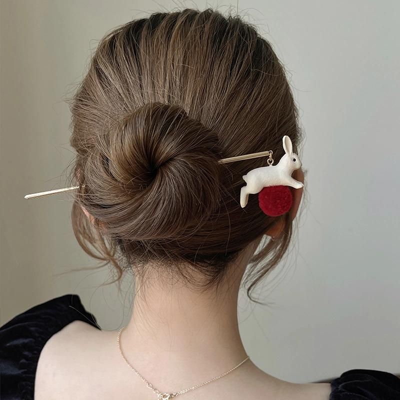 Antiquity Design Hairpin Female Cute Simple Ball Head Curly Hair Headdress Temperament Exquisite Hairpin