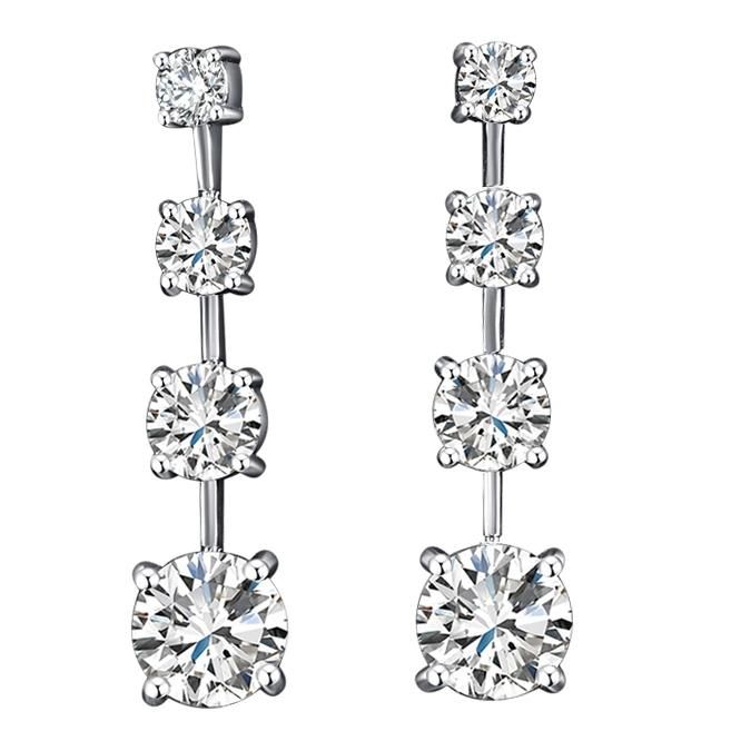 Fashion Jewelry 925 Sterling Silver Diamond Earrings Jewelry