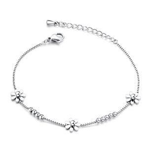 &#160; Fashion &#160; Jewelry Adjustable Women Flowers Stainless Steel Bracelet