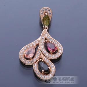 Fashion Multipile Color Gemstone Pendant Jewelry