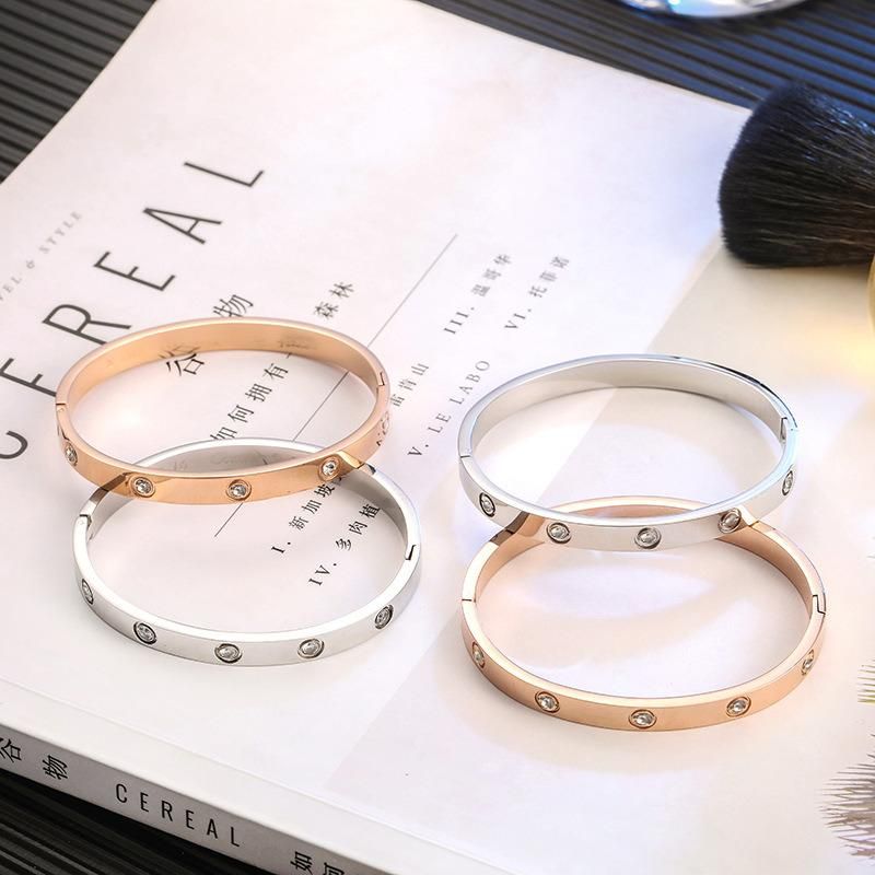 Fashion Jewelry Titanium Steel Rose Gold His-and-Hers Bracelet