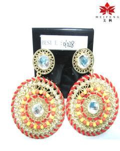 Fashion Jewelry Round Alloy with Crystal Diamound Earring Set