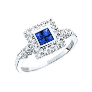 Fashion 925 Sterling Silver Blue Sapphire Engagement Rings for Women