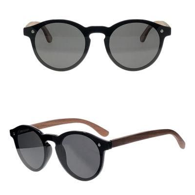 One-Lens PC Frame Wooden Temple Fashion Sunglasses