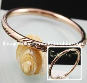 Fashion Woman Carving Rose Gold Jewelry Stainless Steel Hollow Bracelet