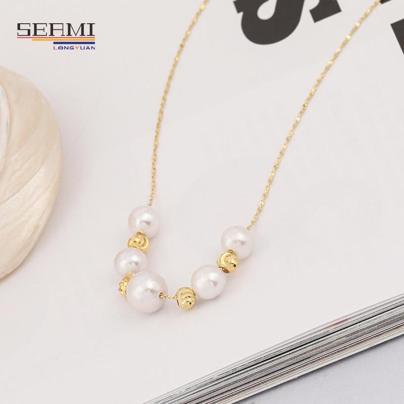 Freshwater Pearl Extremely Fine Women S925 Silver Clavicle Chain Necklace