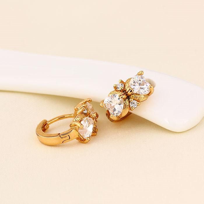 New Fashion Unique Design 18K Gold Plated Alloy Wedding Earring Wholesale Ear Drop