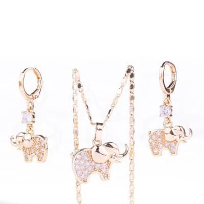 Popular Colorful Crystal Alloy 18K Gold Plated Jewelry Chain Set for Women