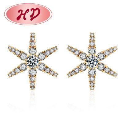 2020 Christmas Jewelry Fashion New Model Fancy White Stone Gold Druzy CZ Stud Earrings Women in Bulk