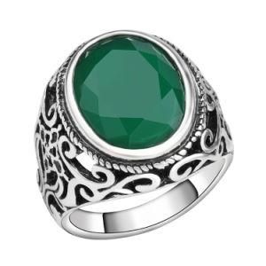 Turkish Wedding Engagement Jewelry Big Alloy Gemstone Turkish Rings for Men 925