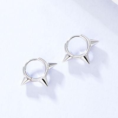 High Quality Fashion Simple 925 Sterling Silver Mini Cone Huggie Earrings