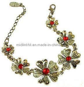 Fashion Jewelry-Flower Shaped Chain Bracelets (BR361L)