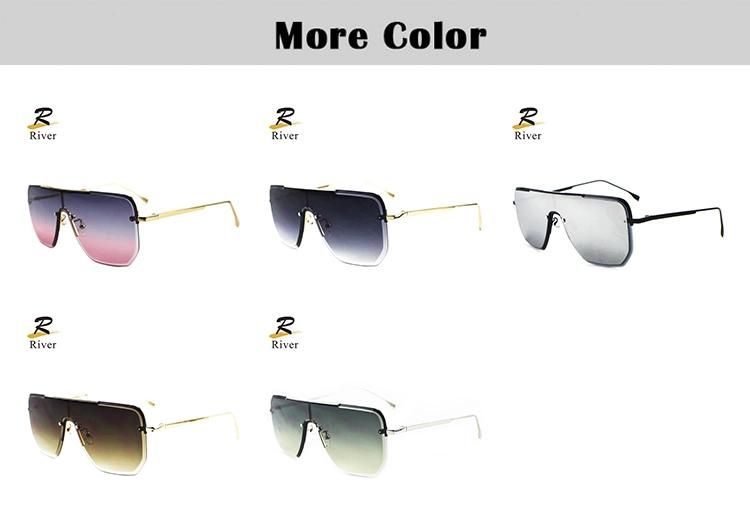 Top Flat Metal Women Frameless Wholesale Sunglasses