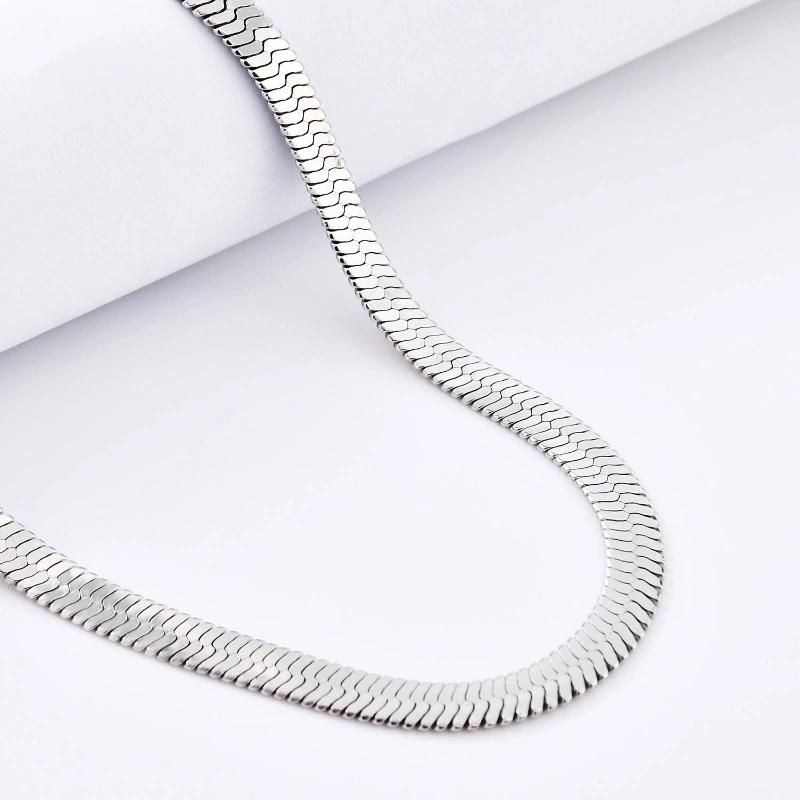 Fashion 18K Gold Plated 316L Stainless Steel Thin Snake Necklace for Layer Wearing for Women Ladies Girls
