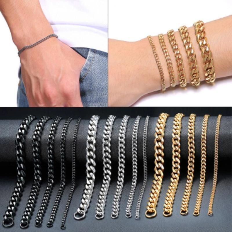 Hollow Monaco Chain Necklace or Bracelet Modern Plain Lock Clasp Fine Jewelry