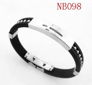 316L Fashion Stainless Steel Silicone Bracelet Nb098