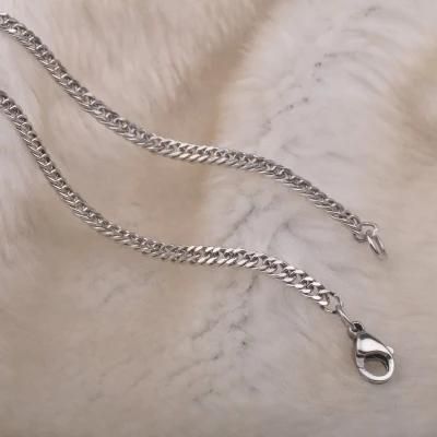 Fashion Jewelry 316L Stainless Steel Chain Polish Double Curb Chain