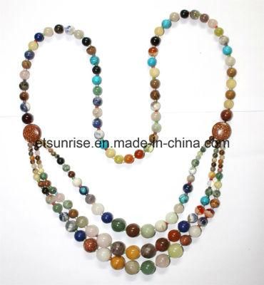 Semi Precious Stone Crystal Beaded Fashion Necklace