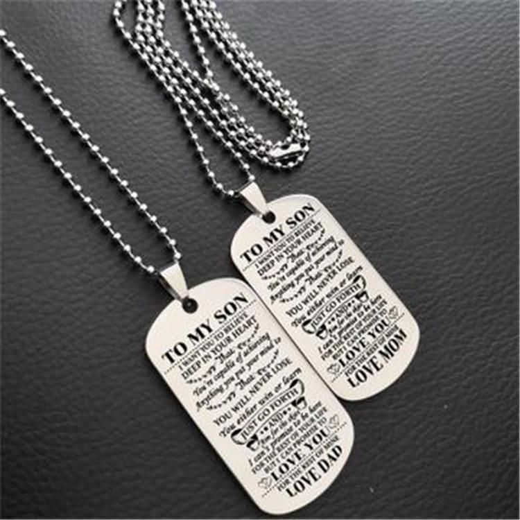 Military Stainless Steel Dog Brand Customized Lettering Gift Necklace