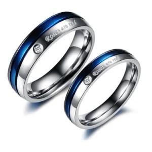 Fashion 316L Stainless Steel Blue IP Plated Ring