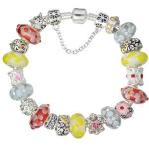 Silver Yellow Beaded Charm Bracelets Jewelry