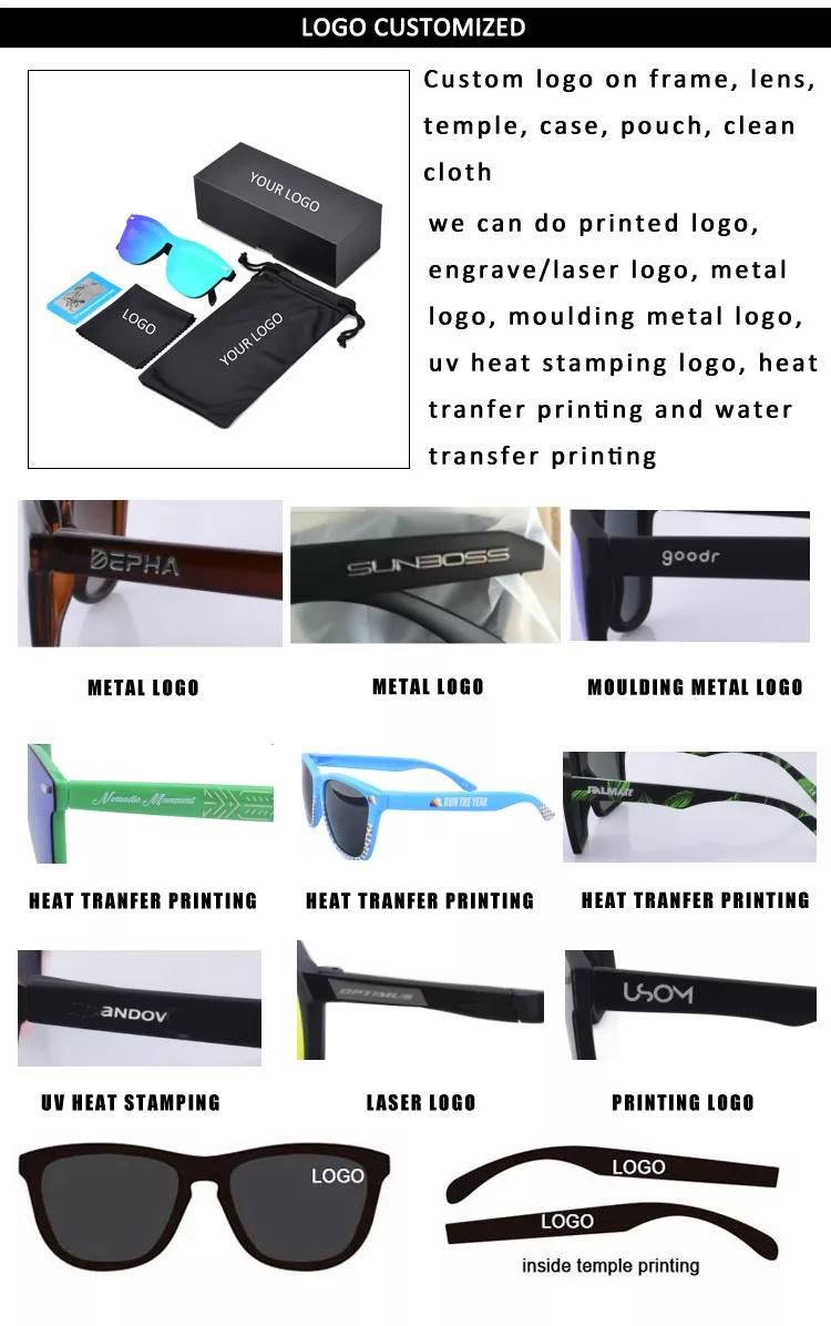 High Quality PC Tr Frame Custom Logo Polarized Lens Sunglasses