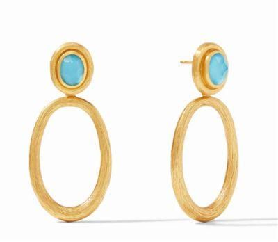 Fashion Jewelry Geometric Custom Statement Oval Hoop Earring for Women Girls Gifts