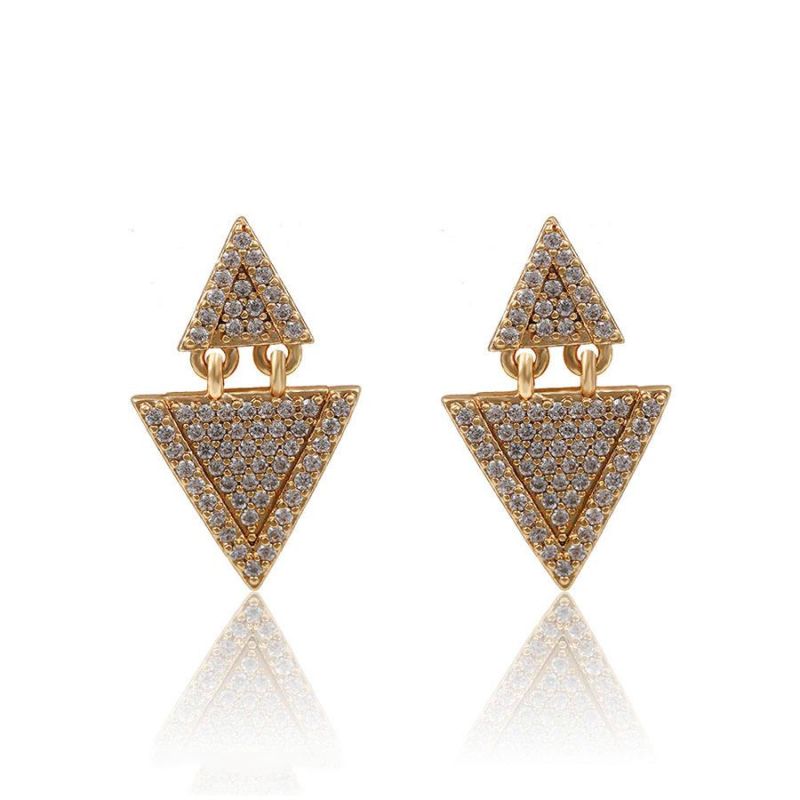 Popular Fashion Wholesale Shiny Crystal Triangle Earring Unique Design Jewelry