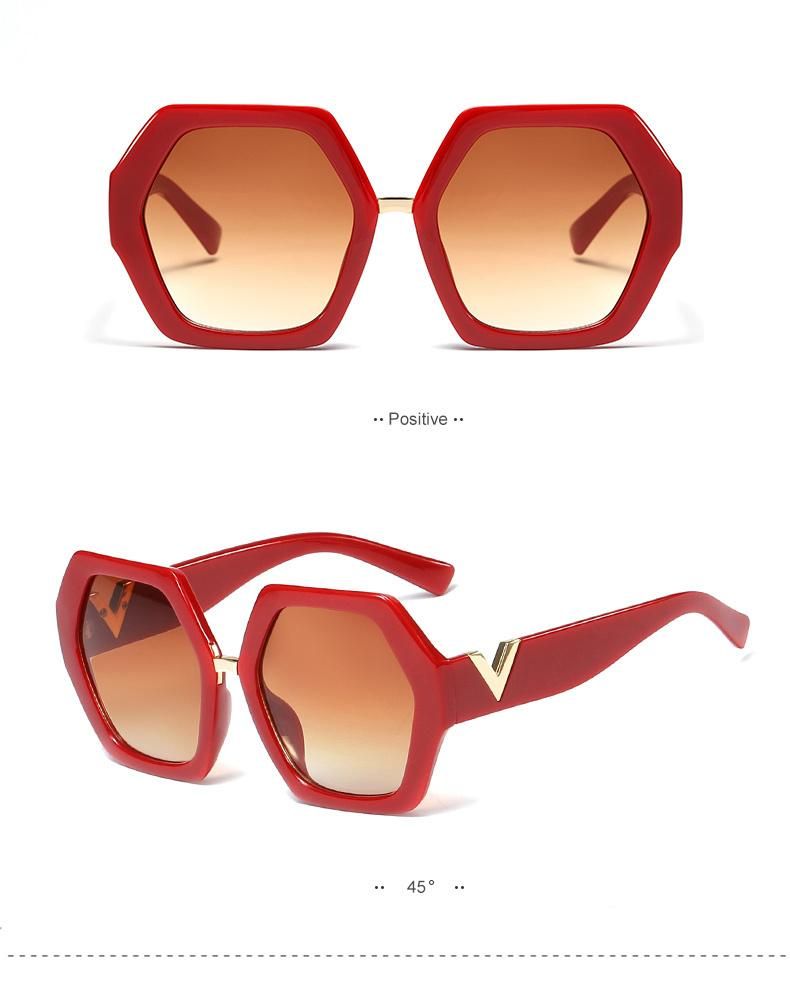 Fashion Irregular Polygon Metal Decoration Sunglasses