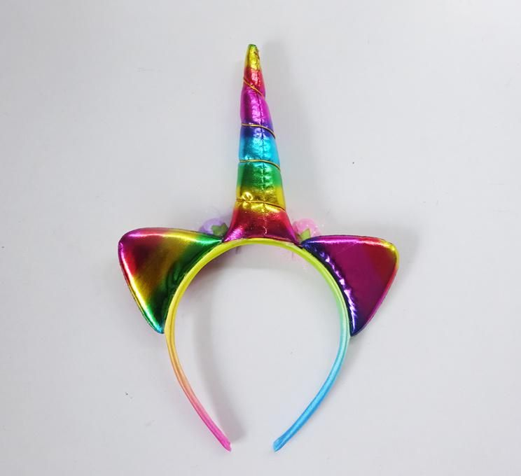 Unicorn Party Supplies Wholesale Glitter Unicorn Headband Hair Bands for Girls