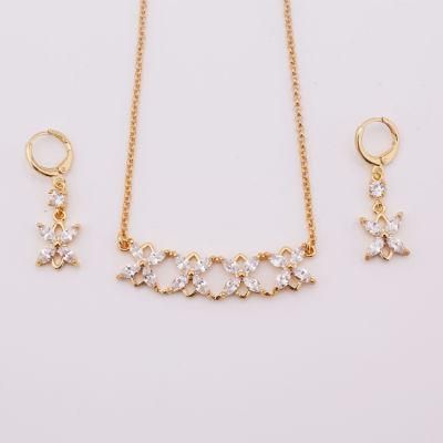 Wholesale Costume Fashion Imitation Gold Silver Stainless Steel Charm Jewelry with Earring Sets Pendant Necklace