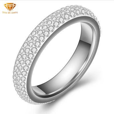 Factory Direct Sales Simple Diamond Curved Ring Stainless Steel Mud Diamond Ring European and American Style Ring Ladies Jewelry SSR2619