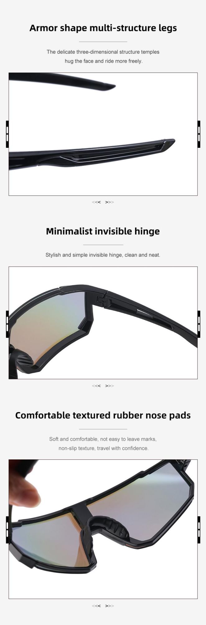 2022 New Style High Quality Men and Women Outdoor Riding Sun Glasses One-Piece Lens UV400 Sports Sunglasses