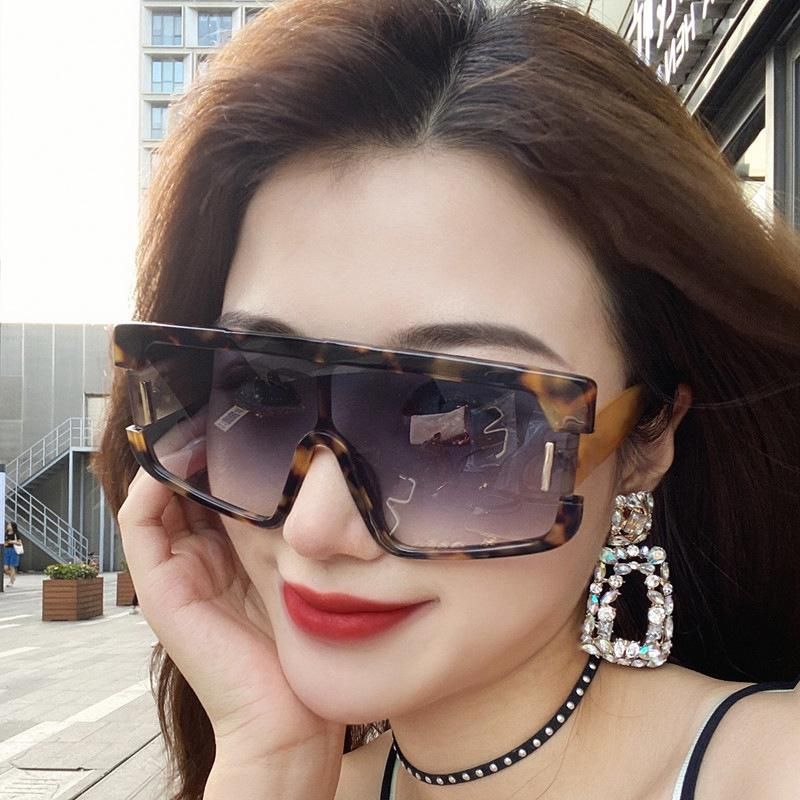 Sunglasses One-Piece Retro Midin Big Frame Sunglasses Female Cross-Border Ins Street Shooting Glasses