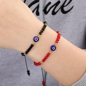 Handmade Lucky Evil Blue Eye Charm Crystal Beads Rope Bracelet