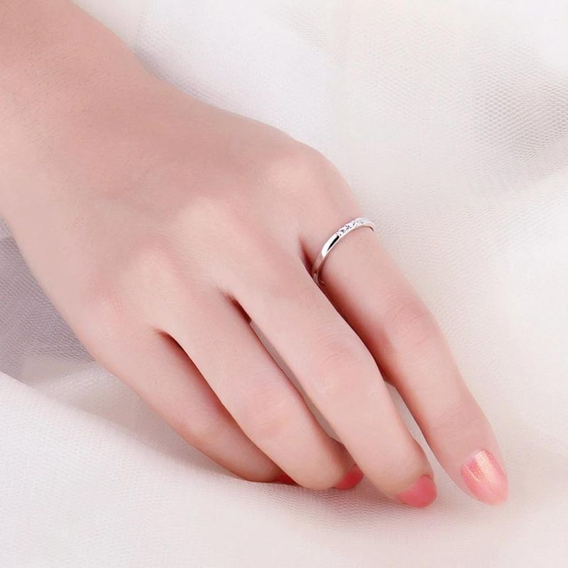 Cubic Zirconia 925 Sterling Silver Wedding Bands Rings Bridal Jewelry Women Jewelry