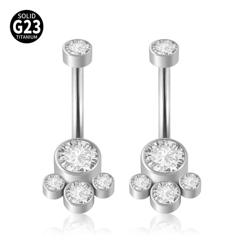 Titanium Colorful Belly Button Rings 14G Belly Ring Navel Piercings Jewelry