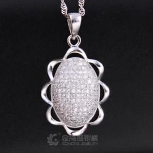 White Gold Plated Solid Sterling Silver Pendant as Gift