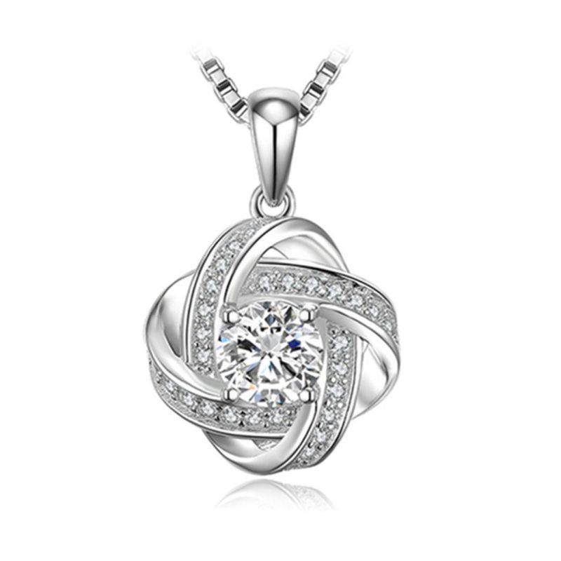 Cubic Zirconia Necklace Pendant 925 Sterling Silver as Gifts for Your Lover
