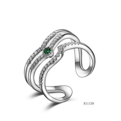 Simple Line Style 925 Sterling Silver with CZ Ring