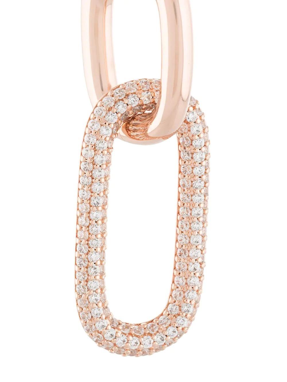 Fashion Vintage Zirconia Geometric Locking Earrings Jewelry