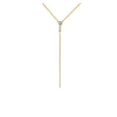 Trendy 925 Sterling Silver Jewelry Pear Lariat Necklace