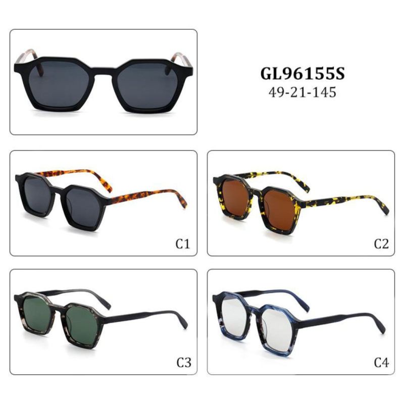 Modern Design Trendy Acetate Sunglasses Polarized Fashion Square Frame Sun Glasses Wholesale Eyewear for Women Men