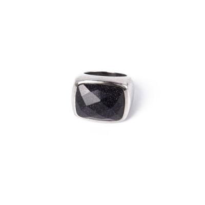 Quality Fashion Jewelry Black Rhinestone Silver Ring