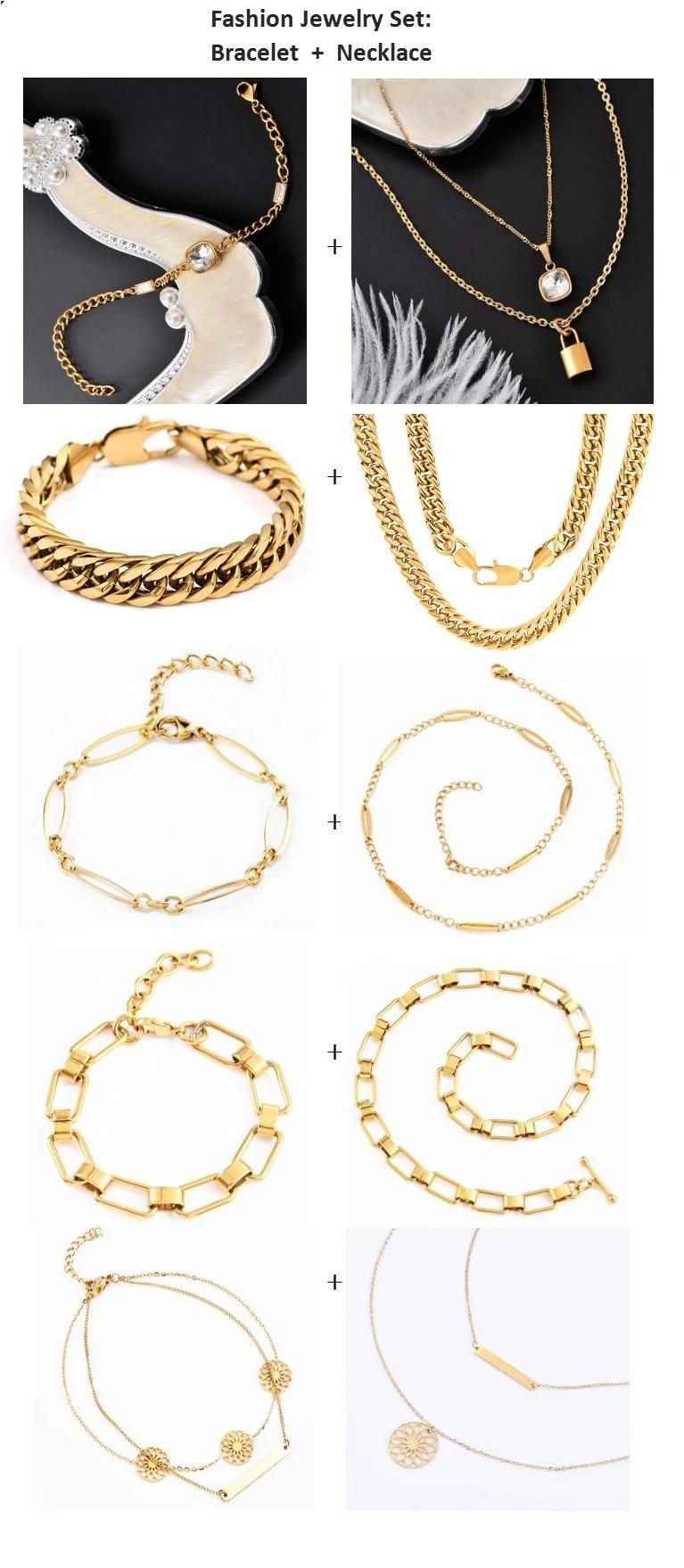 Fashion Gold Plated Circle Link Round-Shaped Charm Pendants 15inch, 22inch Layer Necklace for Men Women