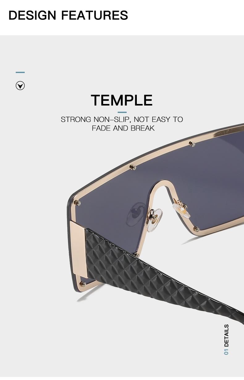 Fashion Modern Big Frame Sunglasses Female One-Piece Wide Edge Sunglasses