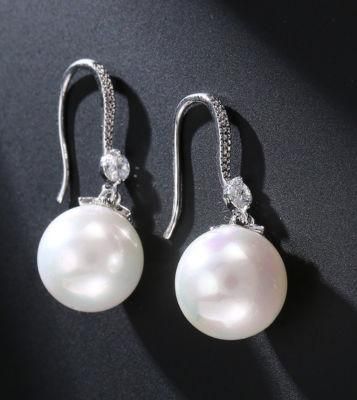 Bridal Wedding Pearl CZ Earring Jewelry. Bridesmaid Earring