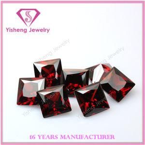 Square Princess Diamond Cut Garnet Cubic Zirconia CZ Stone